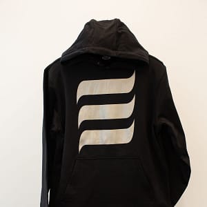 Black Hoodie with Silver ‘E’ Wave